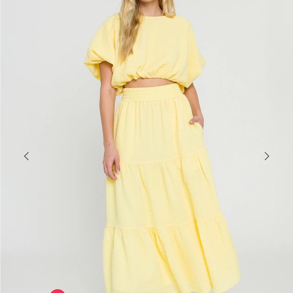 Endless Rose VOLUMINOUS TEXTURED CROPPED TOP AND SKIRT SET